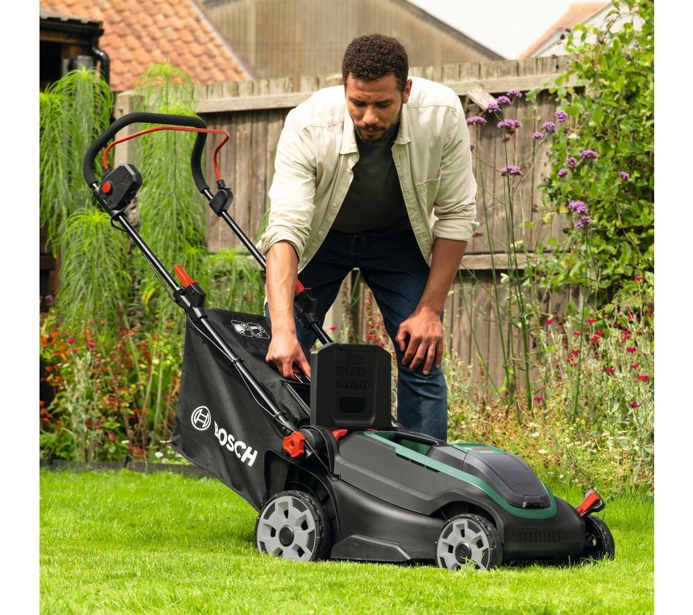 BOSCH Rotak 18V2-43 Cordless Rotary Lawn Mower - Green & Black image number 7 of 10