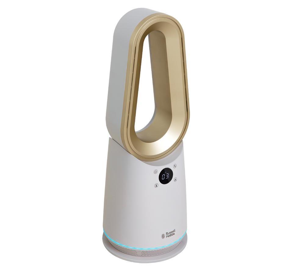 RUSSELL HOBBS RHCBLDL10STSM Smart Bladeless Tower Fan - Cream & Gold image number 4 of 5