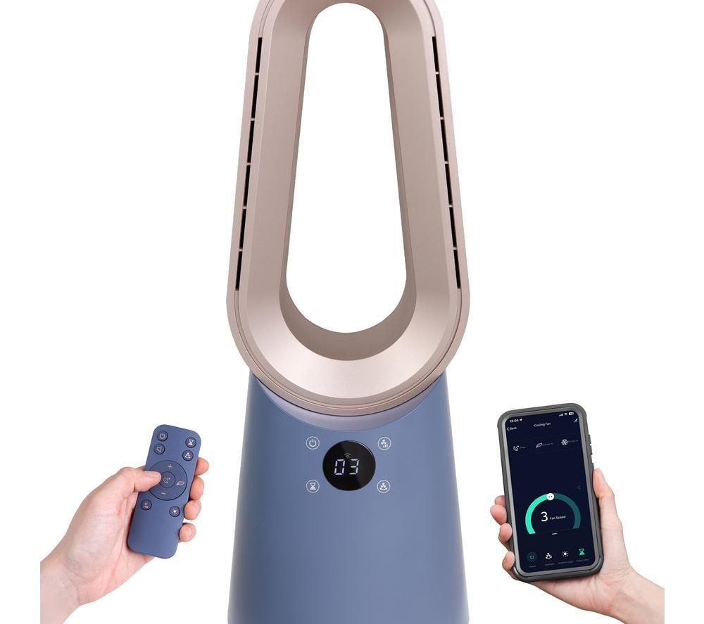 RUSSELL HOBBS RHCBLDL10BLSM Smart Bladeless Tower Fan - Navy blue & Champagne image number 2 of 3