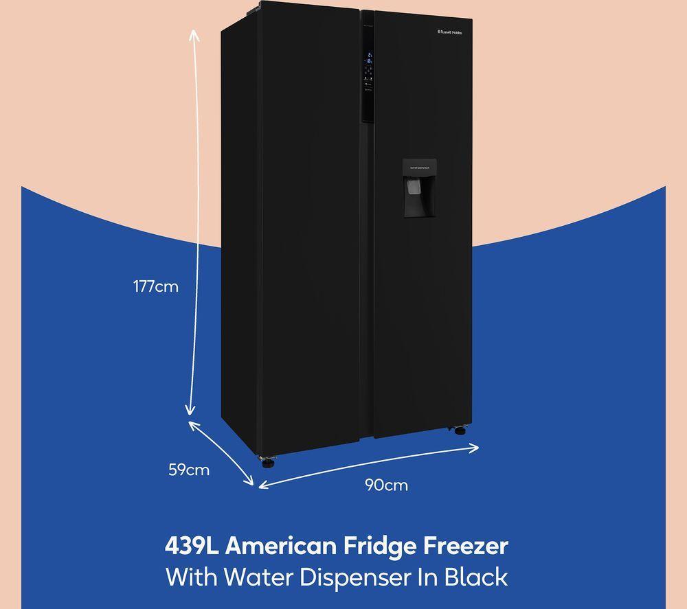 RUSSELL HOBBS RH90AFF201B-WD American-Style Fridge Freezer - Black image number 4 of 10
