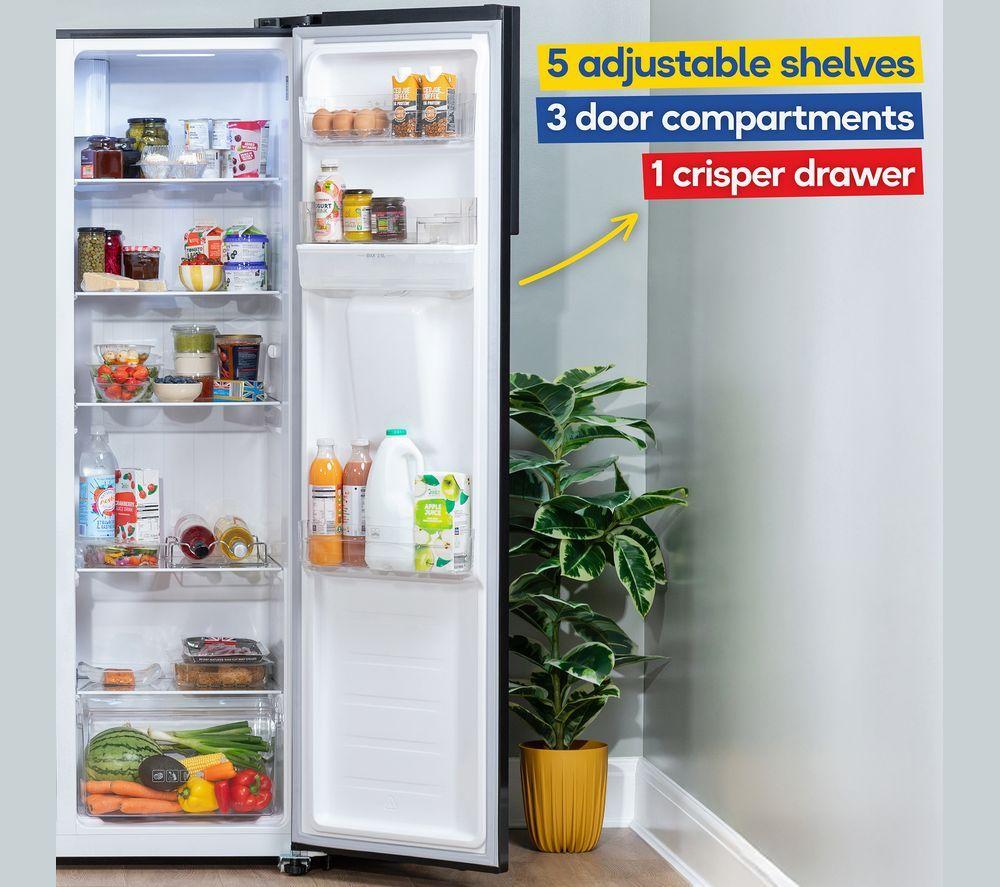 RUSSELL HOBBS RH90AFF201B-WD American-Style Fridge Freezer - Black image number 7 of 10