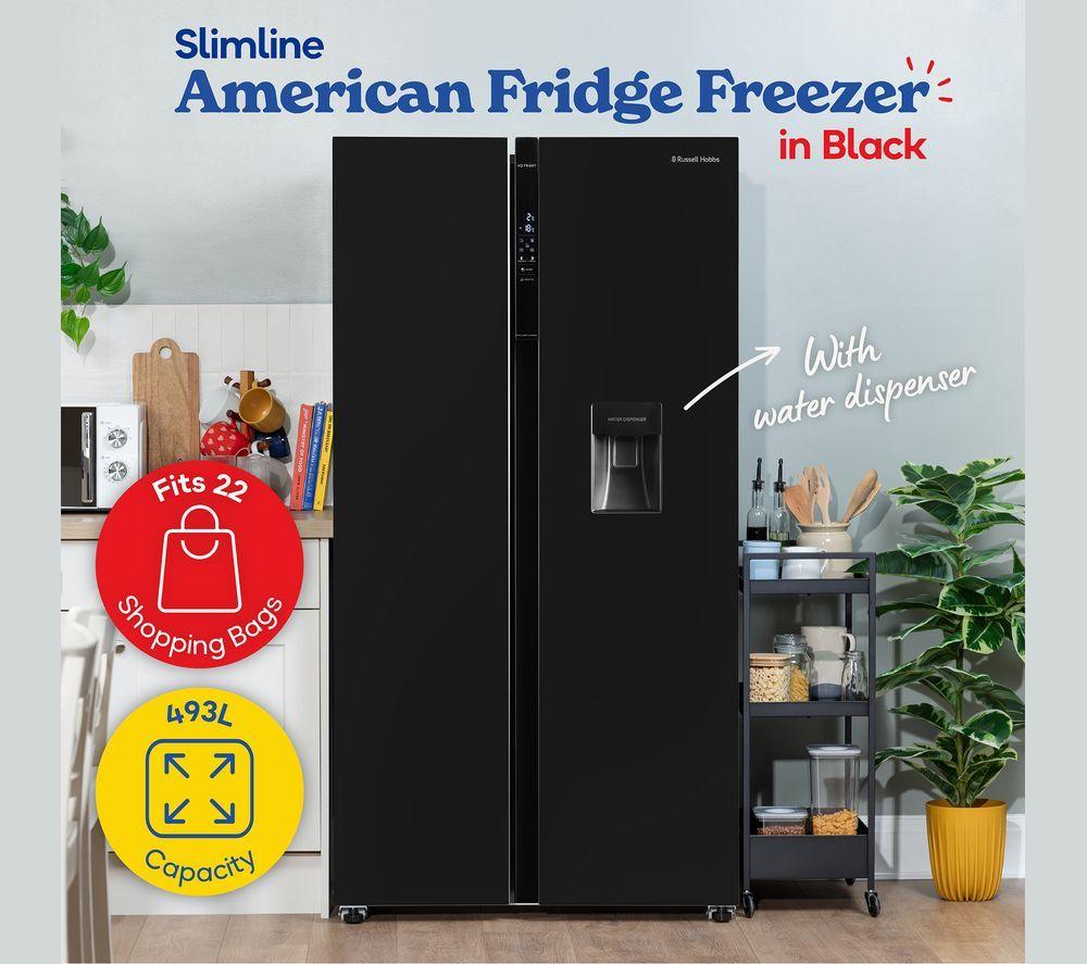 RUSSELL HOBBS RH90AFF201B-WD American-Style Fridge Freezer - Black image number 10 of 10