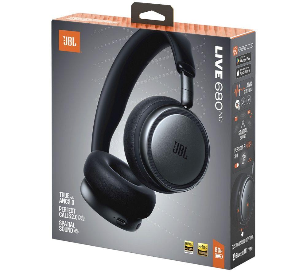 JBL Live 680NC Wireless Bluetooth Noise-Cancelling Headphones - Black image number 7 of 10