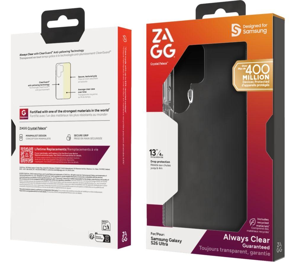 ZAGG Crystal Palace Samsung S26 Ultra Case - Clear image number 2 of 2