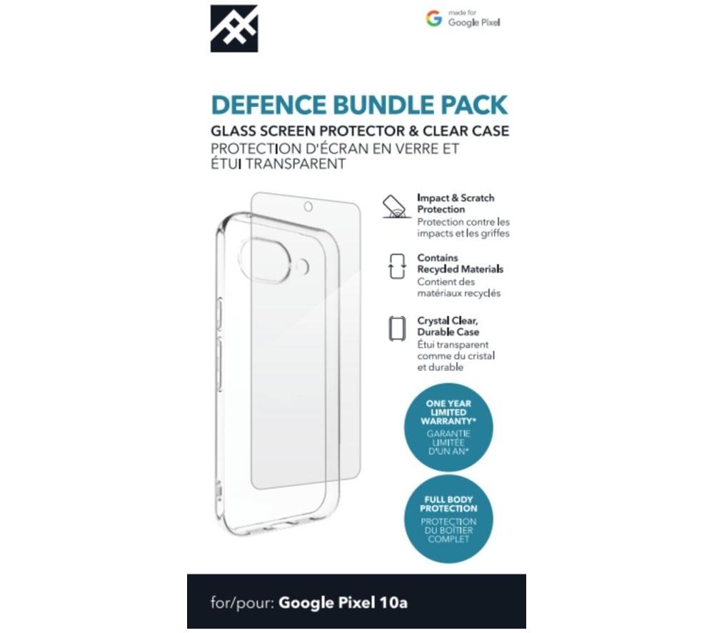 DEFENCE Google Pixel 10a Case & Screen Protector Bundle - Clear