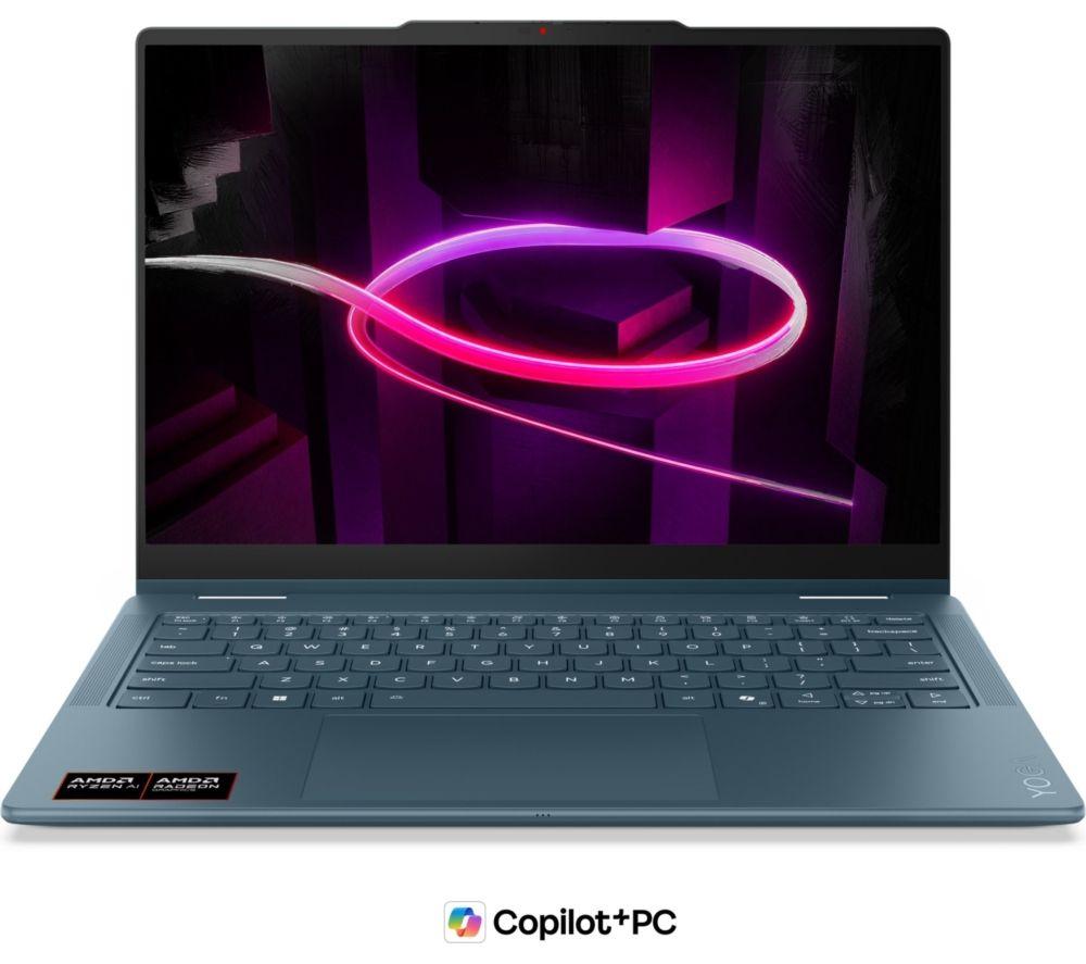 LENOVO Yoga 7 14" 2 in 1 Laptop, Copilot+ PC - AMD Ryzen AI 5, 512 GB, Tidal Teal image number 5 of 7