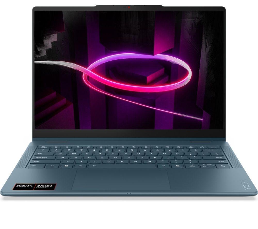 LENOVO Yoga 7 14" 2 in 1 Laptop, Copilot+ PC - AMD Ryzen AI 7, 1 TB SSD, Tidal Teal image number 2 of 9