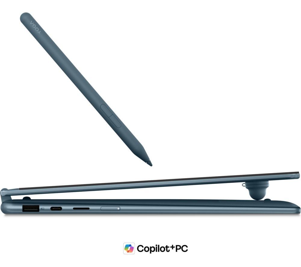LENOVO Yoga 7 14" 2 in 1 Laptop, Copilot+ PC - AMD Ryzen AI 7, 1 TB SSD, Tidal Teal image number 3 of 9