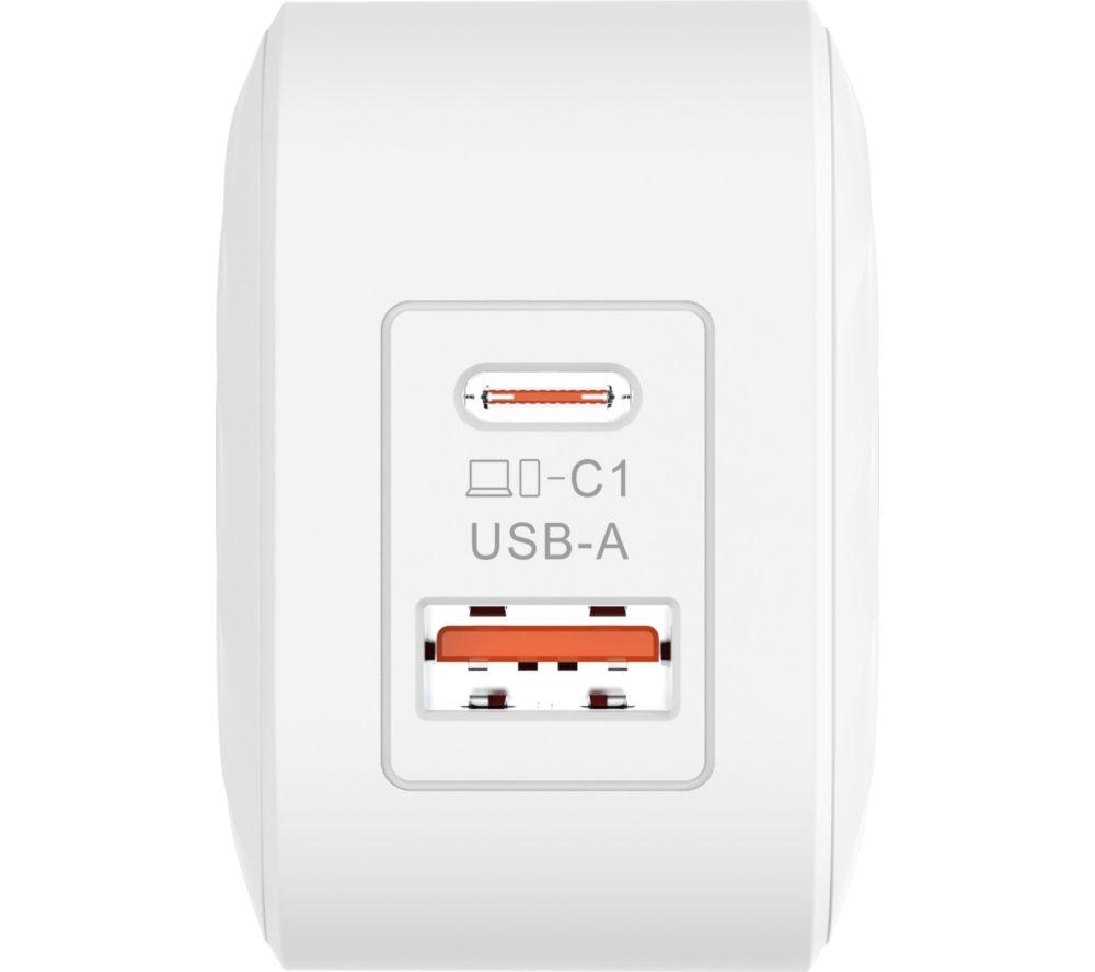 SILVERLABEL E71029025 45 W Dual USB Type-C & Type-A Charger - White image number 2 of 5