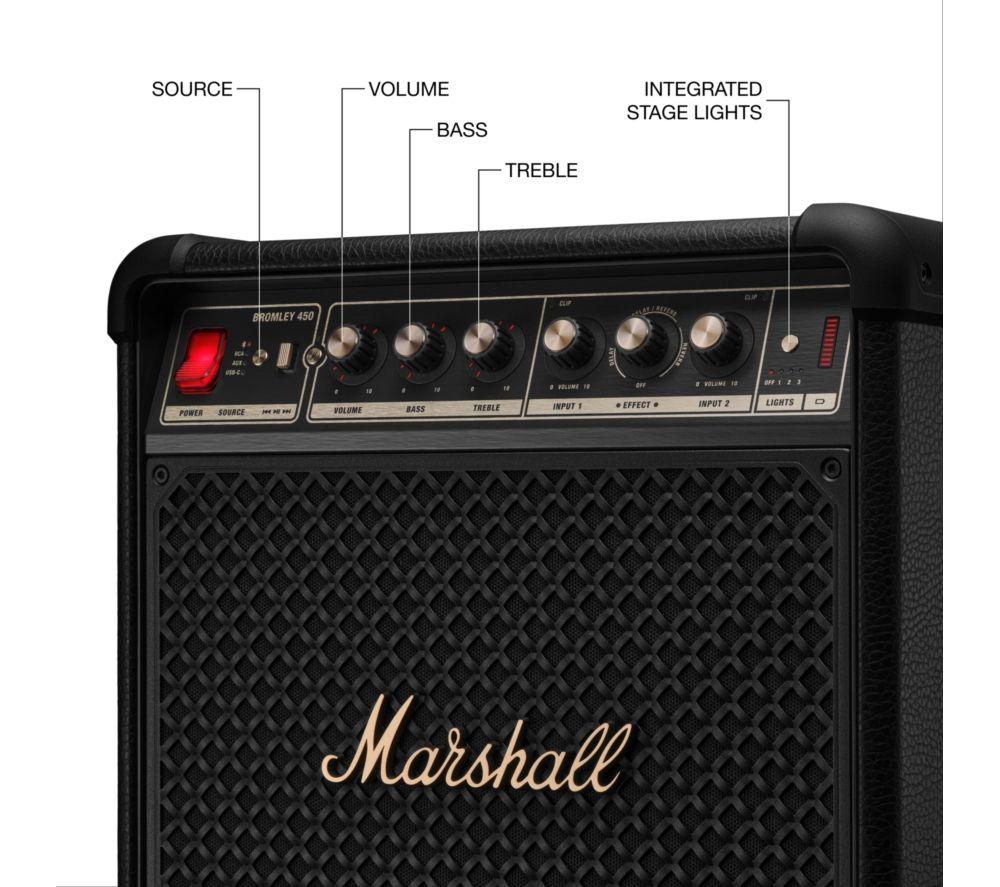 MARSHALL Bromley 450 Bluetooth Megasound Party Speaker - Black & Brass image number 5 of 7