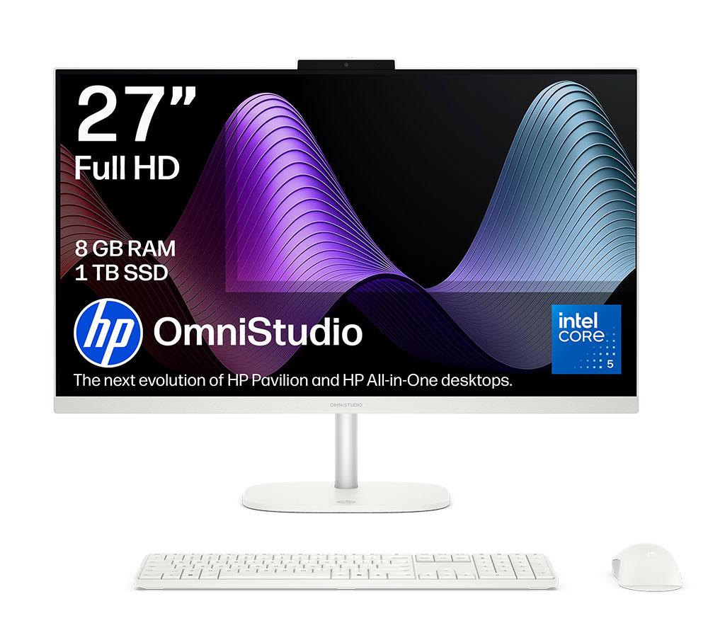 HP OmniStudio 27-cu0003na 27inch All-in-One PC - Intel®Core  5, 1 TB SSD, Cotton White