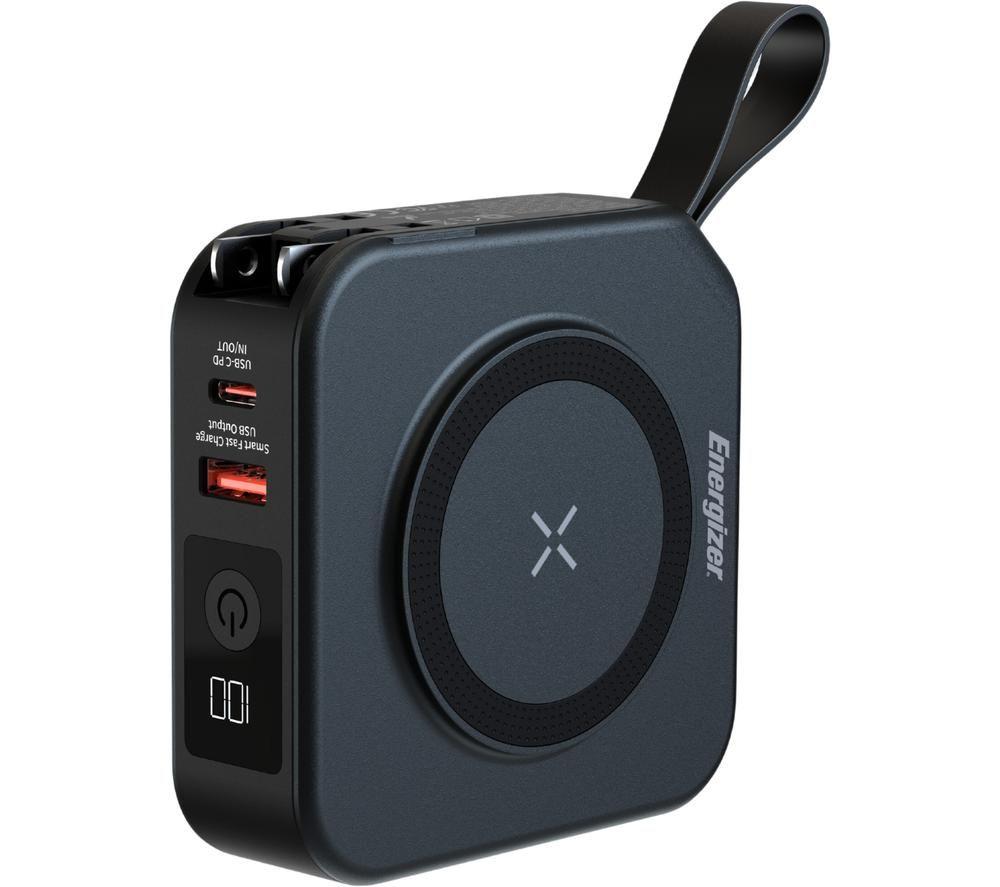 Energizer Qm10001ac Wireless Portable Power Bank - Black, Black