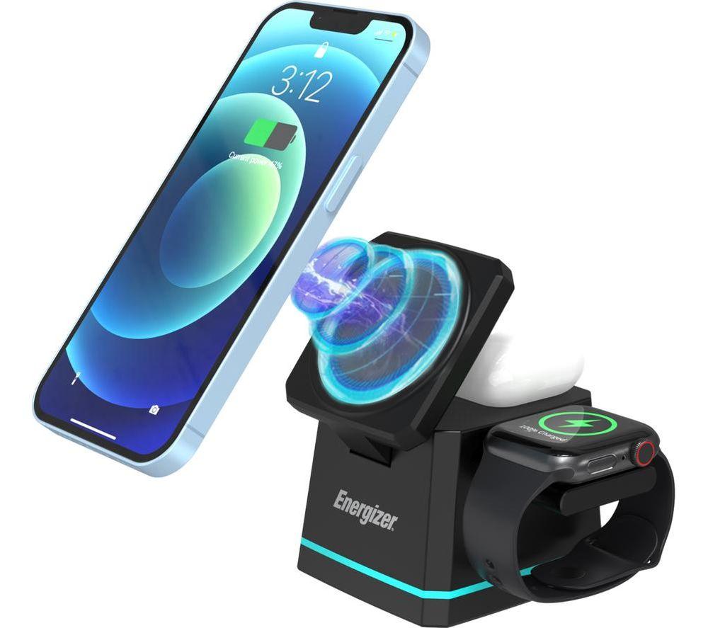 ENERGIZER WCP307 3-in-1 Magnetic 15 W Wireless Charging Stand - Black image number 3 of 3
