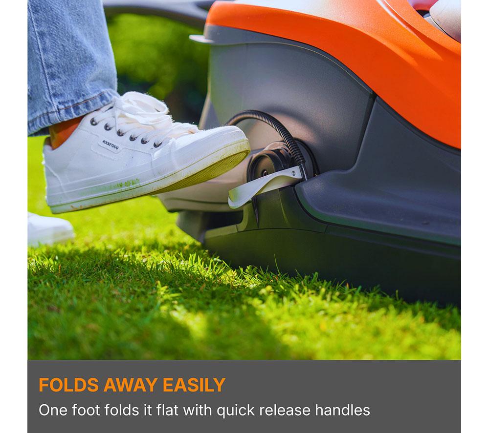 FLYMO EasiHover 300 4.0 Cordless Lawn Mower - Black & Orange image number 6 of 7