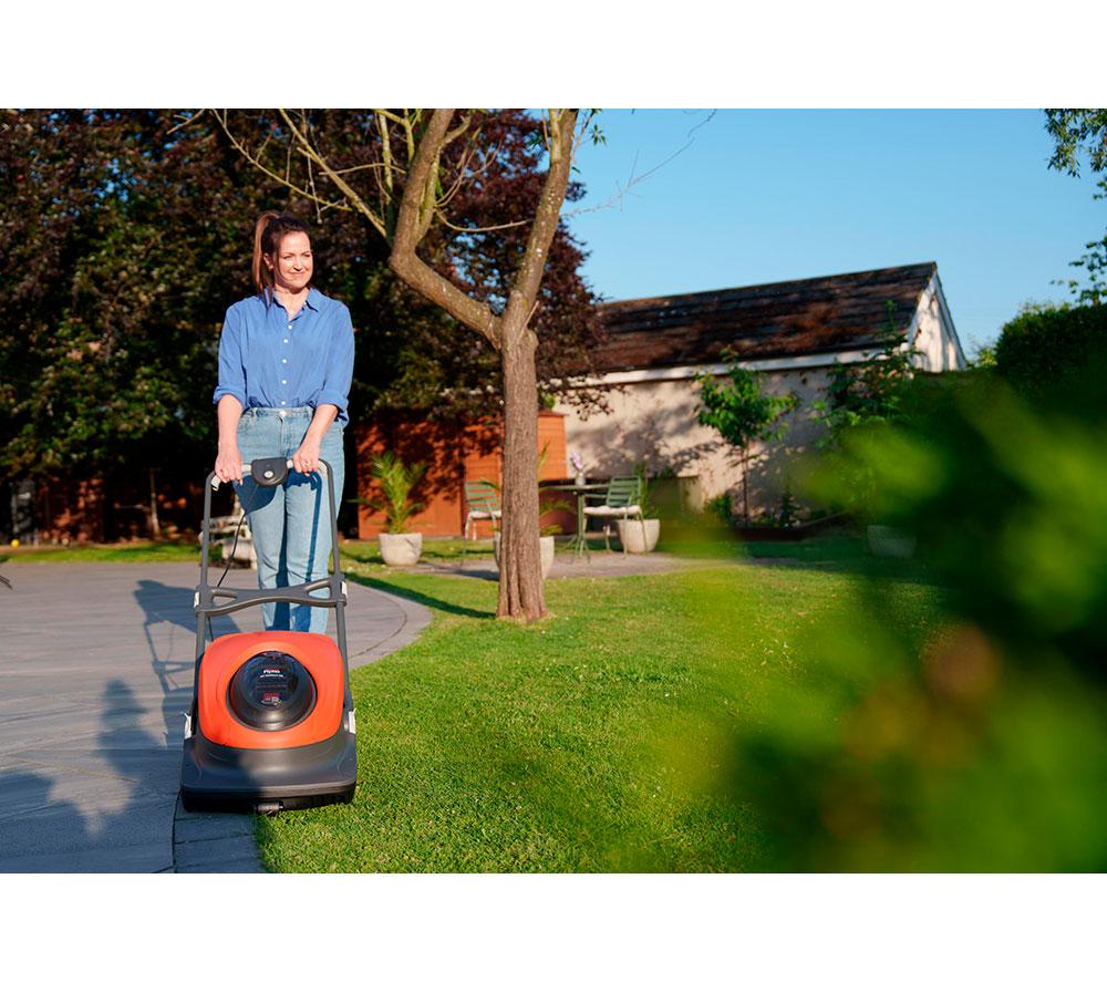 FLYMO EasiHover 300 4.0 Cordless Lawn Mower - Black & Orange image number 12 of 13