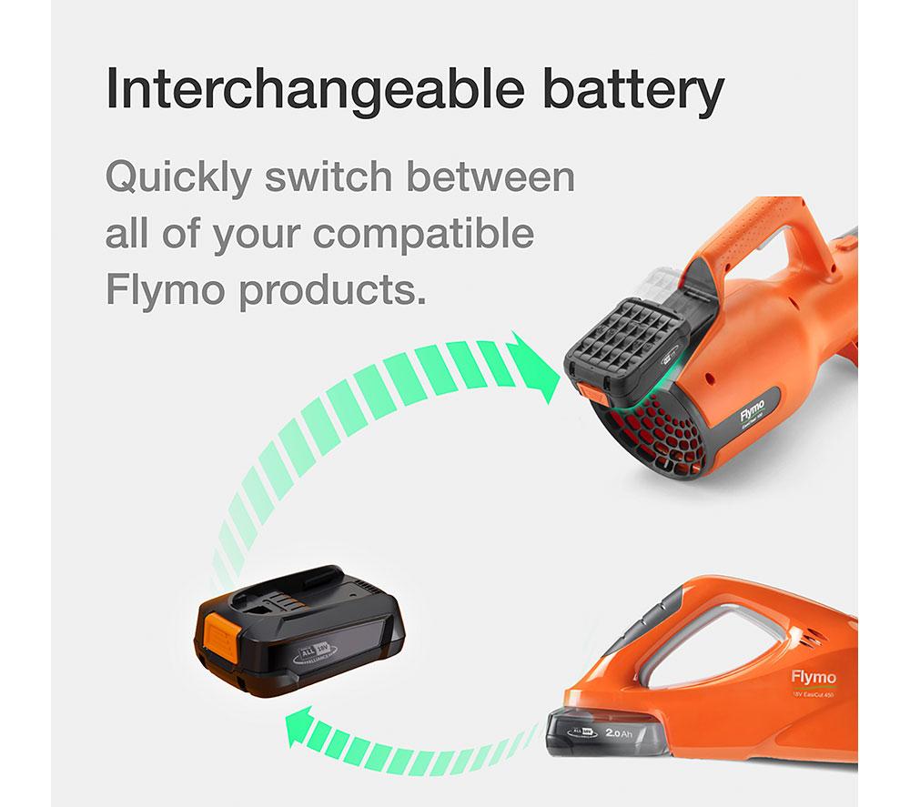 FLYMO SimpliMow 320 KIT 4.0 Cordless Lawn Mower - Orange & Black image number 5 of 12