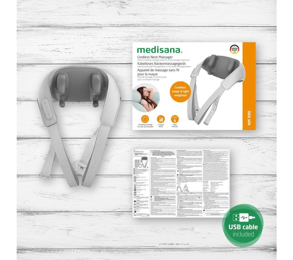 MEDISANA NM 990 Cordless Shiatsu Neck Massager - Grey image number 3 of 4