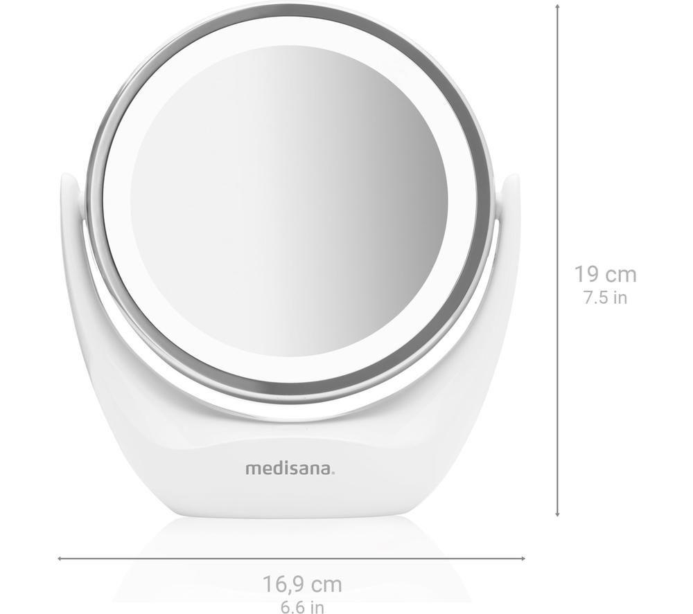 MEDISANA CM 835 2in1 LED Make-Up Mirror with 5x Magnifying Mirror- White image number 3 of 5