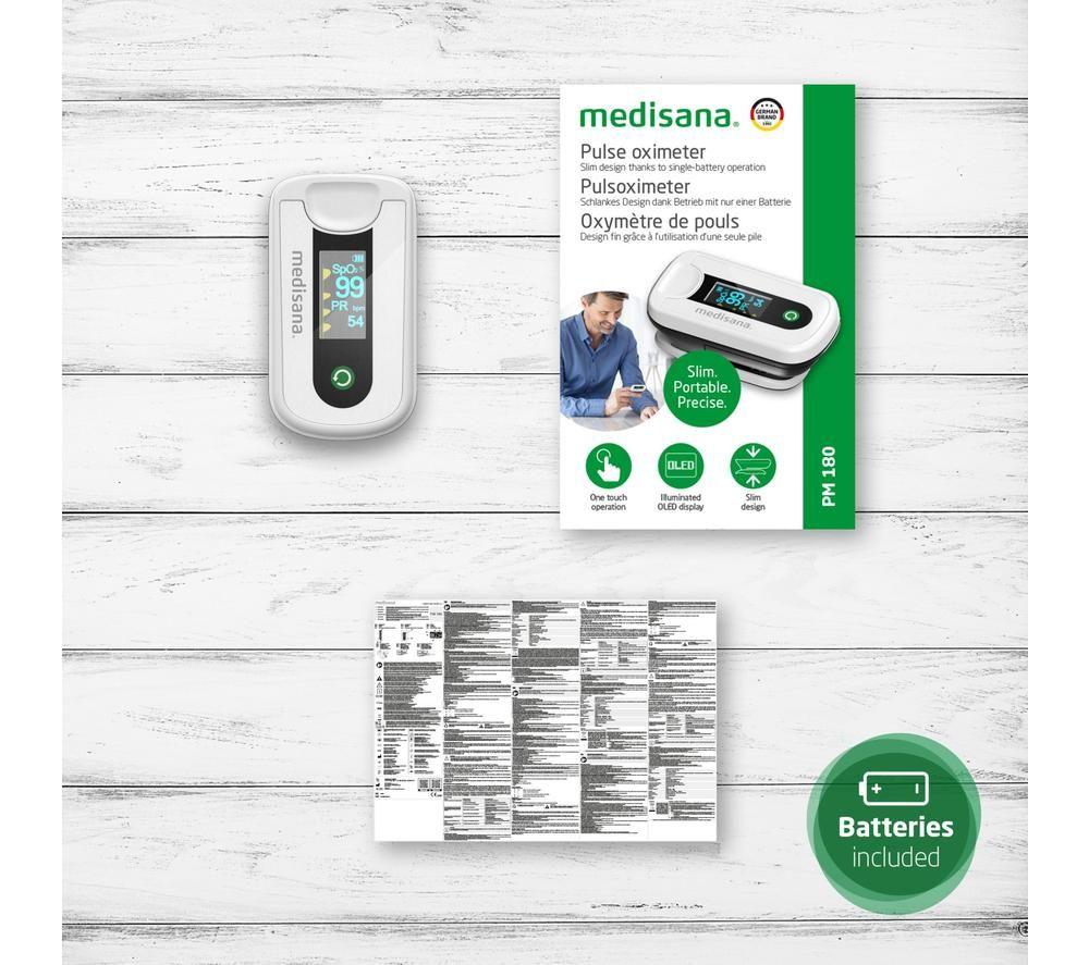 MEDISANA PM 180 Pulse Oximeter - White & Black image number 2 of 5