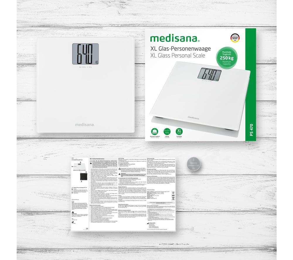 MEDISANA PS 470 Digital Bathroom Scale - White image number 3 of 4