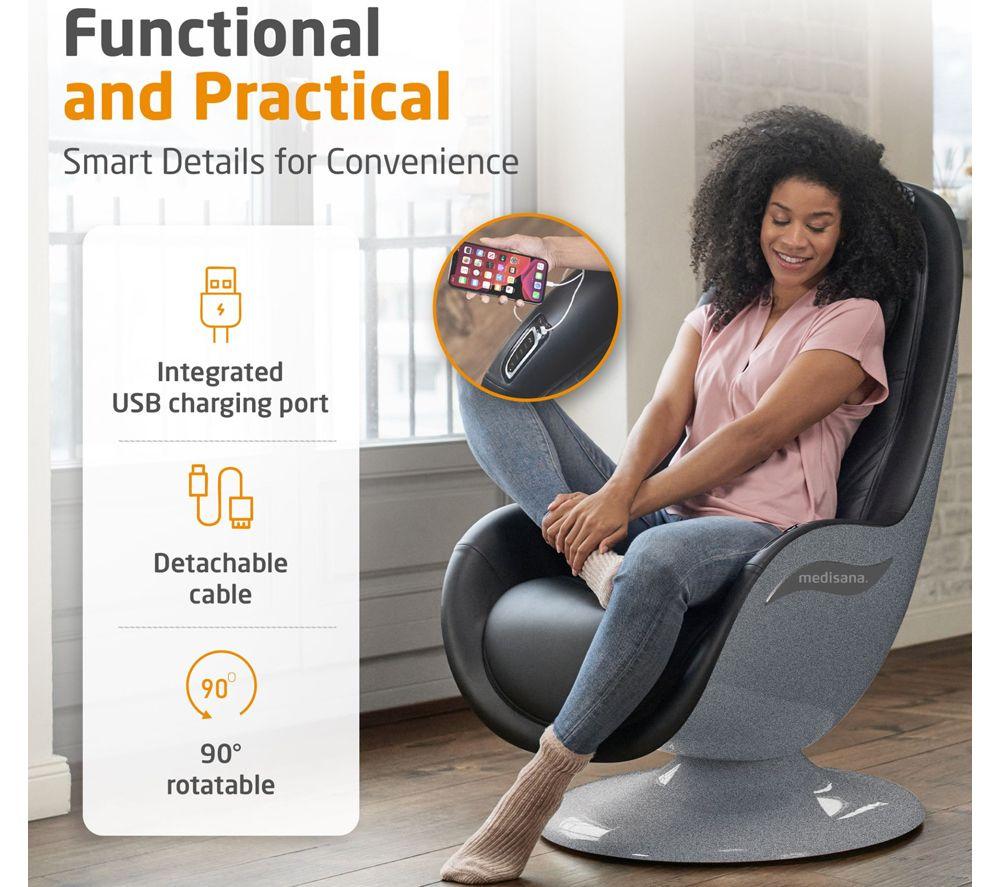 MEDISANA RS 670 Shiatsu Massage Lounge Chair - Grey image number 4 of 5