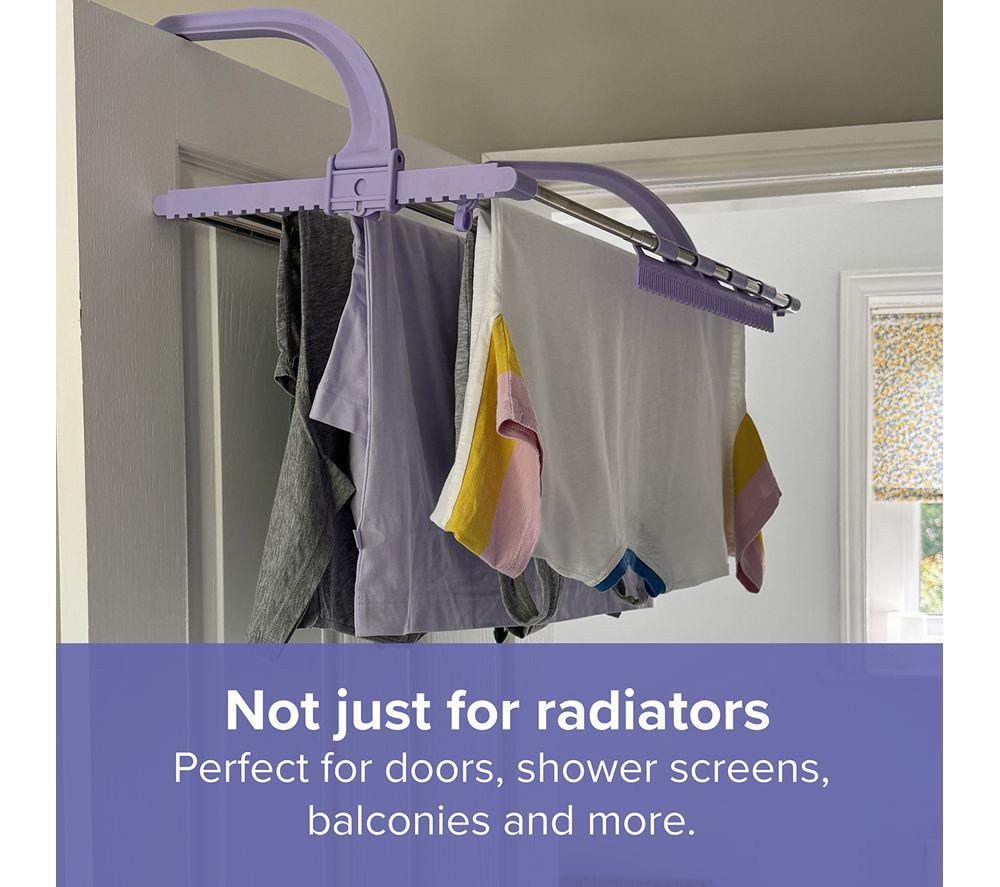 SPRING & SPRUCE Speedi Dry Extendable Clothes Airer - Purple & Silver image number 3 of 9