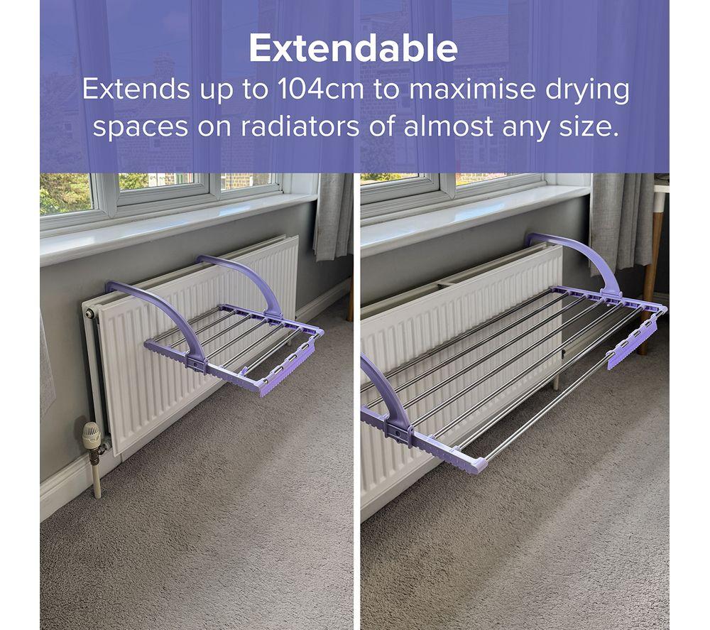 SPRING & SPRUCE Speedi Dry Extendable Clothes Airer - Purple & Silver image number 4 of 9