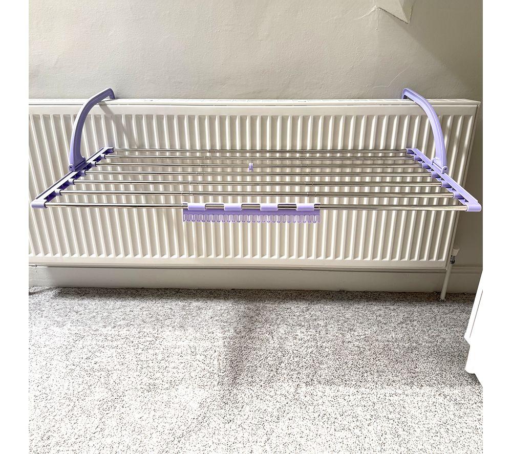 SPRING & SPRUCE Speedi Dry Extendable Clothes Airer - Purple & Silver image number 5 of 9