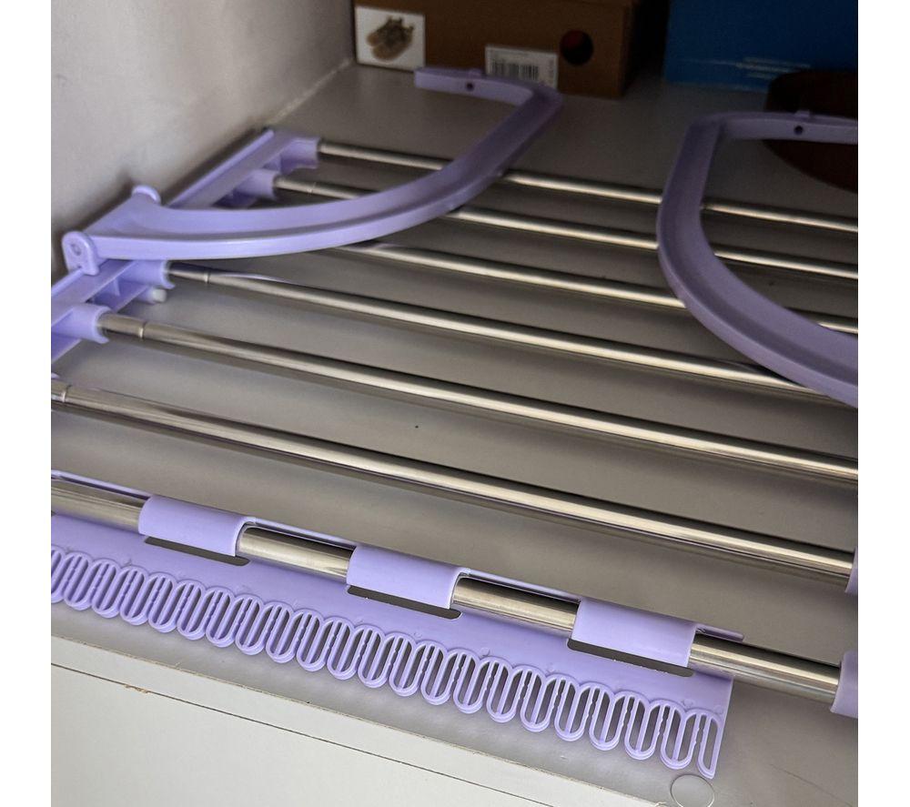 SPRING & SPRUCE Speedi Dry Extendable Clothes Airer - Purple & Silver image number 7 of 9
