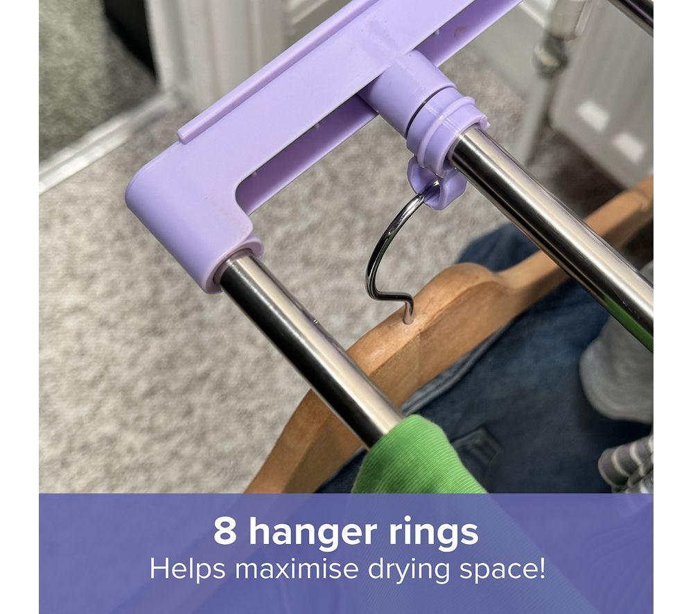 SPRING & SPRUCE Speedi Dry Extendable Clothes Airer - Purple & Silver image number 9 of 9