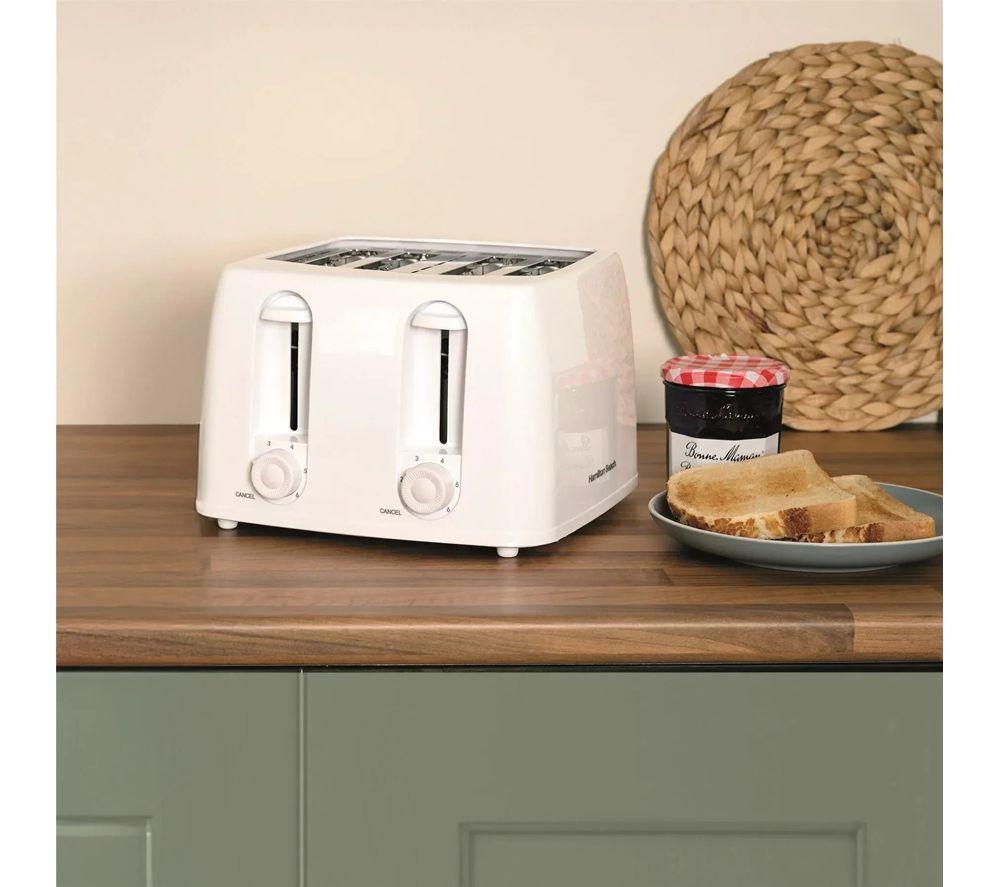 HAMILTON BEACH Essentials Jug Kettle, 4-Slice Toaster & Solo Microwave Bundle - White image number 4 of 6