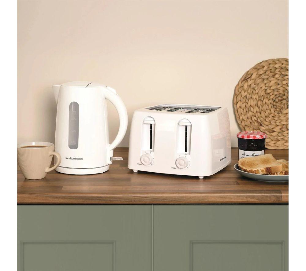 HAMILTON BEACH Essentials Jug Kettle, 4-Slice Toaster & Solo Microwave Bundle - White image number 5 of 6