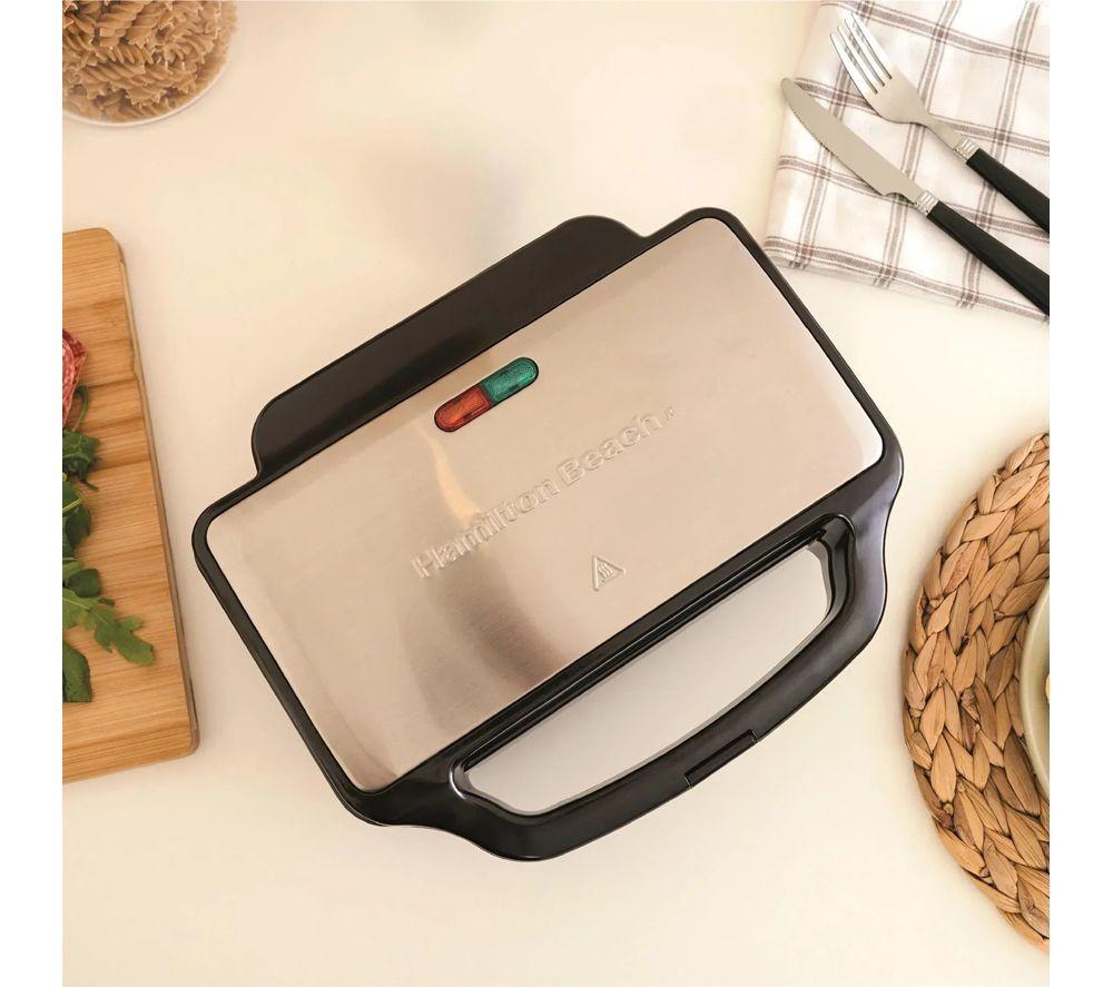 HAMILTON BEACH Rise Jug Kettle, 2-Slice Toaster, Sandwich Toaster & Slow Cooker Bundle - Silver image number 2 of 8