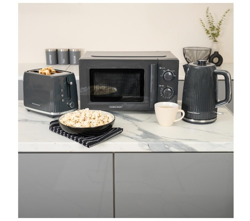 HAMILTON BEACH Miami HBMIAKSCH Solo Microwave, Electric Kettle & 2-Slice Toaster Bundle - Charcoal image number 2 of 10