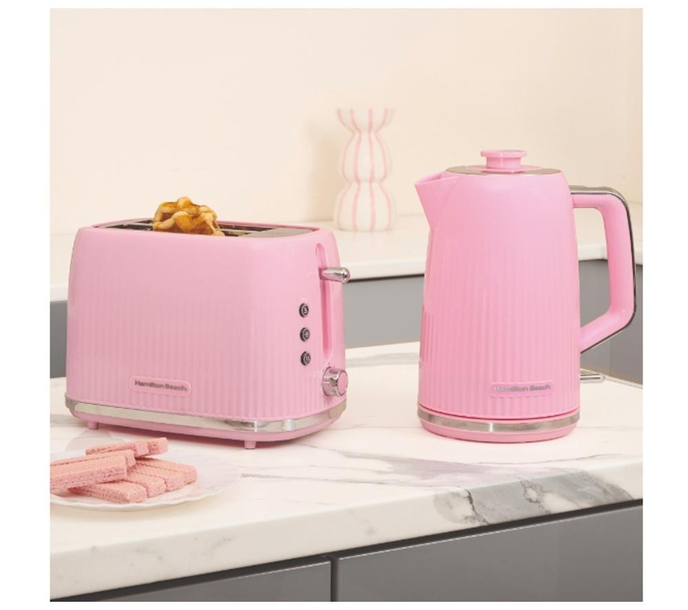 HAMILTON BEACH Miami HBMIAKSFP Solo Microwave, Electric Kettle & 2-Slice Toaster Bundle - Pink image number 3 of 10