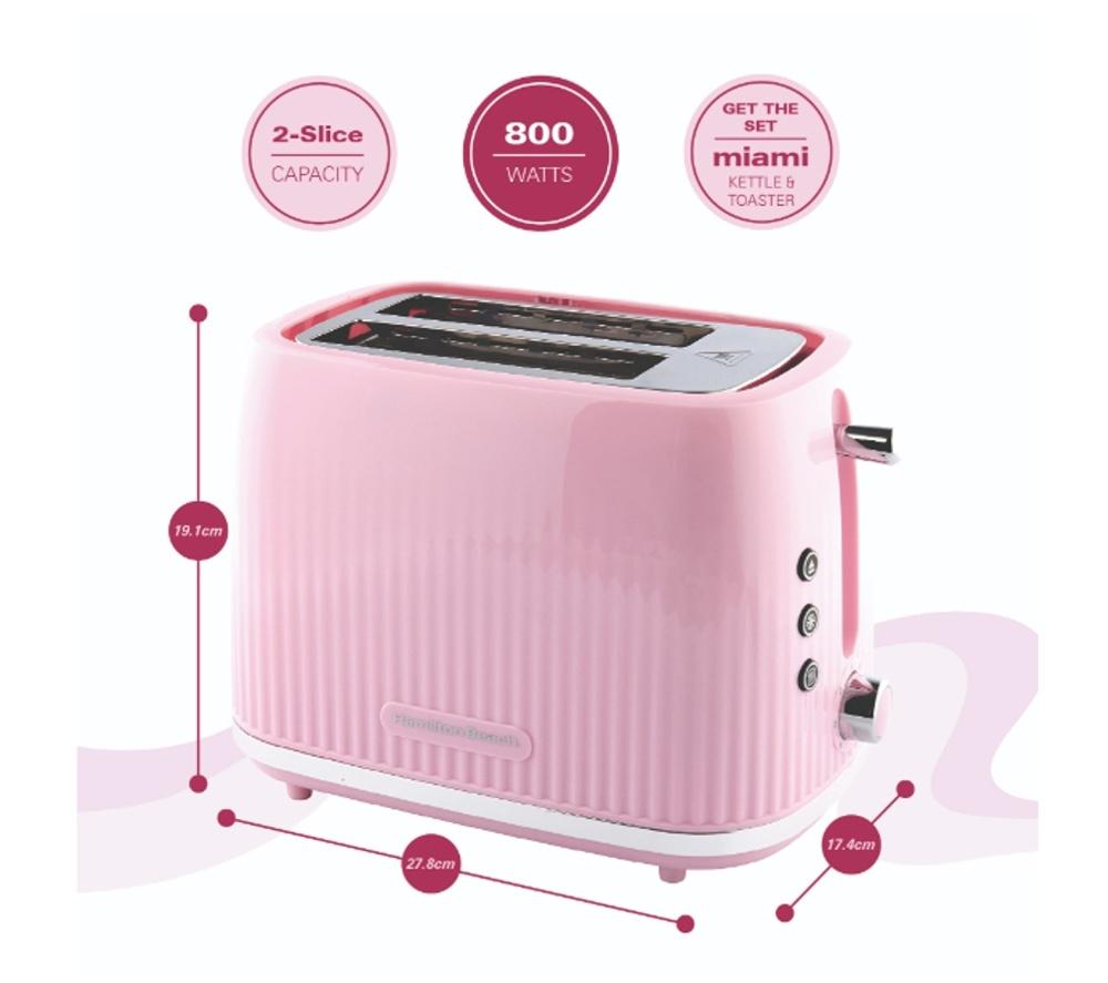 HAMILTON BEACH Miami HBMIAKSFP Solo Microwave, Electric Kettle & 2-Slice Toaster Bundle - Pink image number 9 of 10