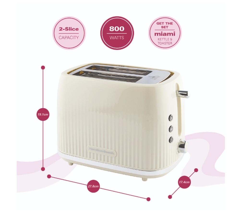 HAMILTON BEACH Miami HBMIAKSS Solo Microwave, Electric Kettle & 2-Slice Toaster Bundle - Sand image number 6 of 7