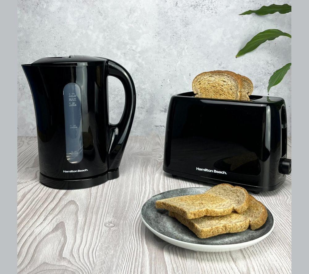 HAMILTON BEACH Essentials Jug Kettle & 2-Slice Toaster Bundle - Black image number 2 of 4