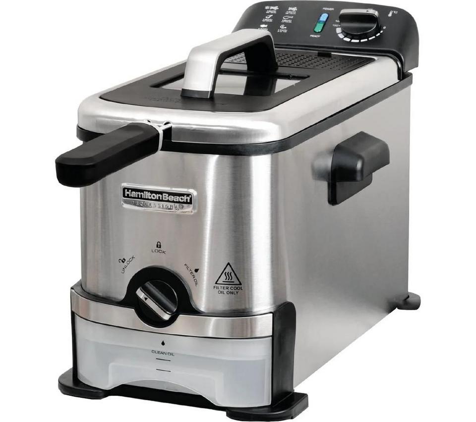 HAMILTON BEACH Professional PureFry Deep Fryer - Silver & Black