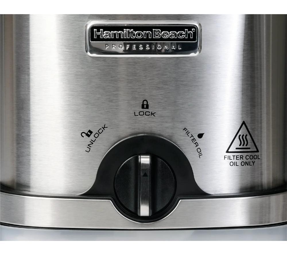 HAMILTON BEACH Professional PureFry Deep Fryer - Silver & Black image number 2 of 6