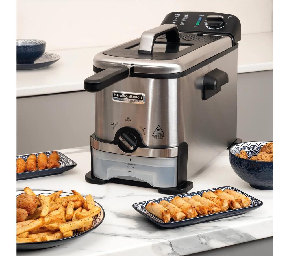 HAMILTON BEACH Professional PureFry Deep Fryer - Silver & Black image number 6 of 6