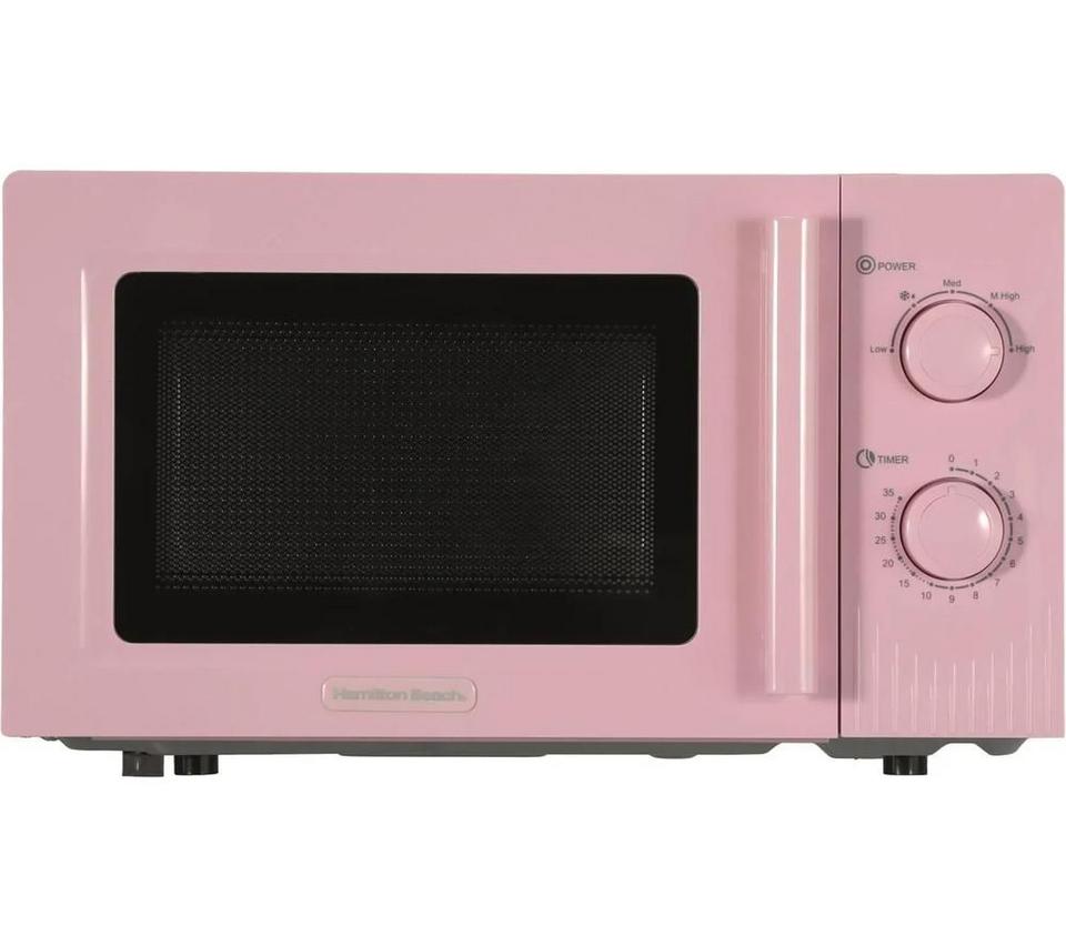 HAMILTON BEACH Miami HBMX20F Compact Solo Microwave - Flamingo Pink