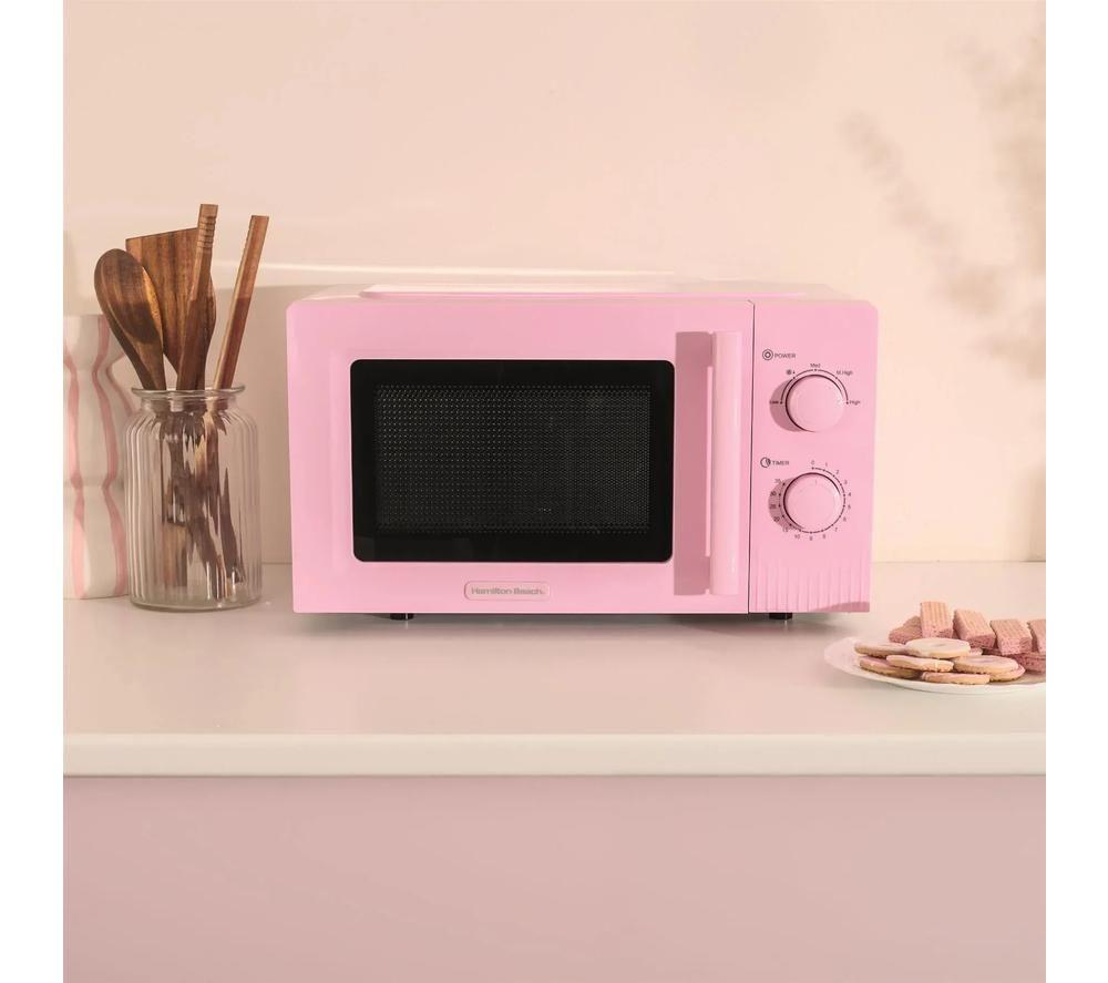 HAMILTON BEACH Miami HBMX20F Compact Solo Microwave - Flamingo Pink image number 2 of 3