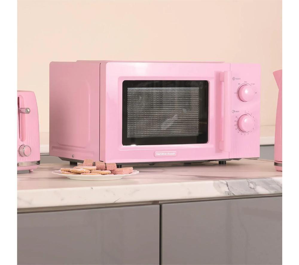 HAMILTON BEACH Miami HBMX20F Compact Solo Microwave - Flamingo Pink image number 3 of 3