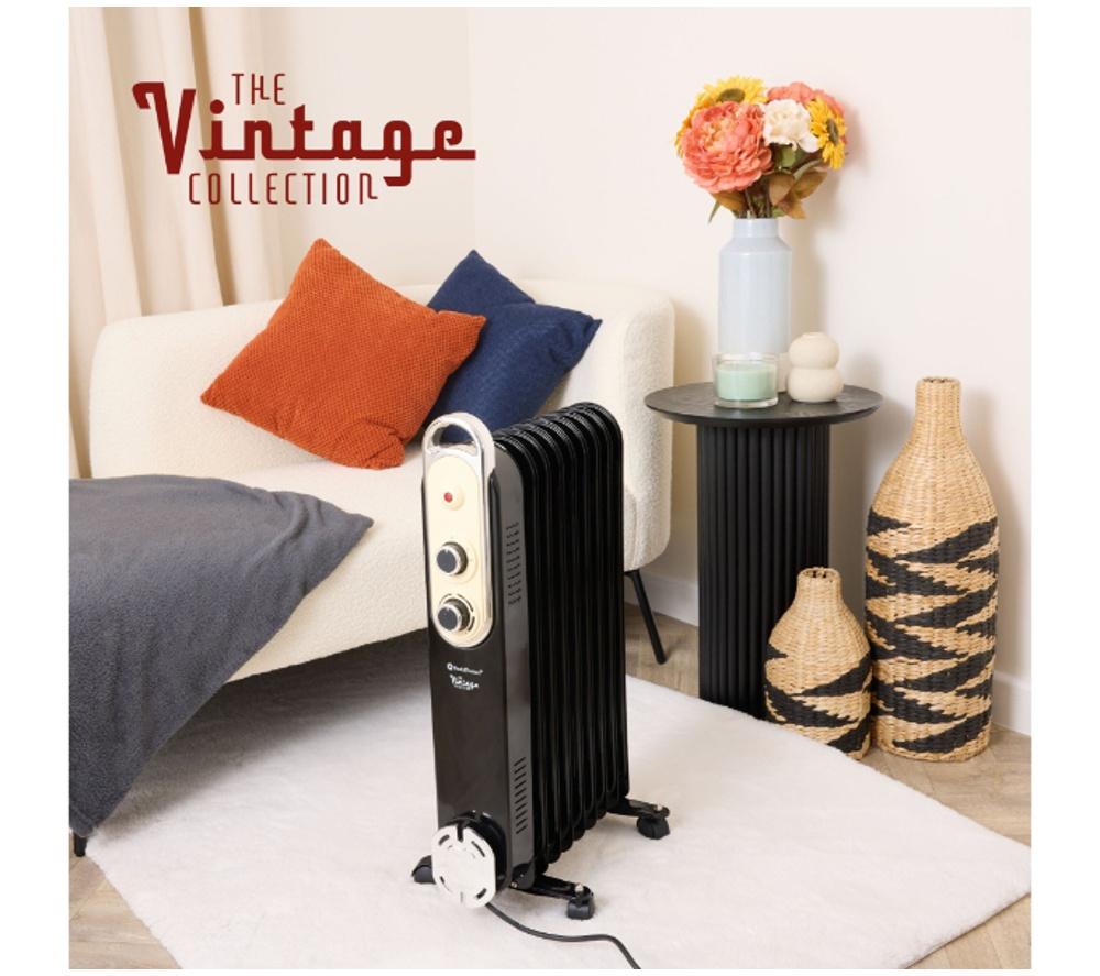 REDIFFUSION Rediffusion Vintage REDB14KBLKE Portable Oil-Filled Radiator - Black image number 2 of 7