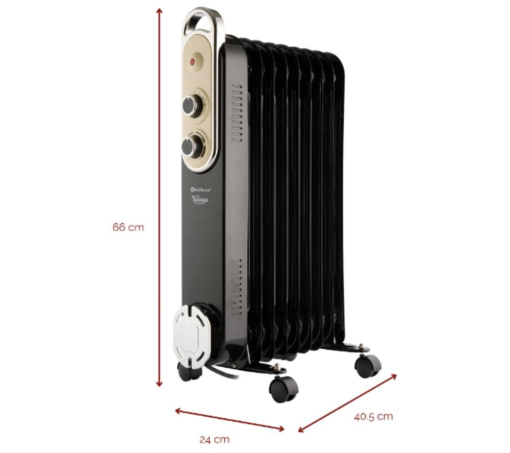 REDIFFUSION Rediffusion Vintage REDB14KBLKE Portable Oil-Filled Radiator - Black image number 3 of 7