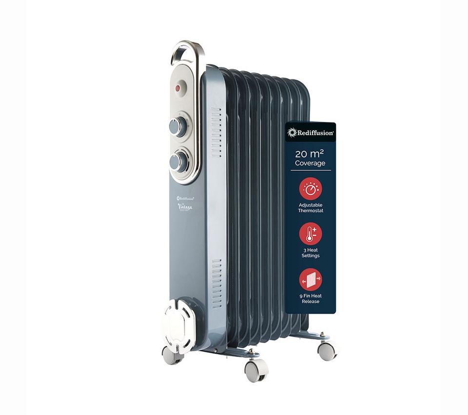 REDIFFUSION Rediffusion Vintage REDB14KBLEE Portable Oil-Filled Radiator - Blue