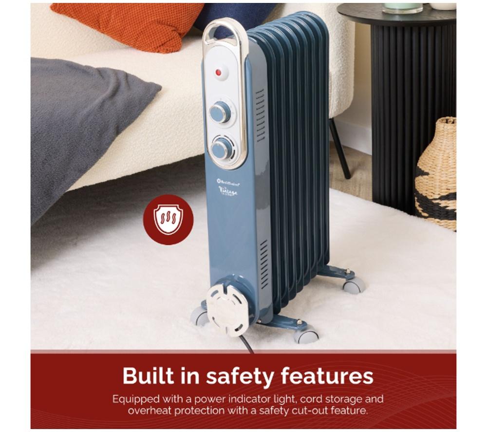 REDIFFUSION Rediffusion Vintage REDB14KBLEE Portable Oil-Filled Radiator - Blue image number 2 of 6