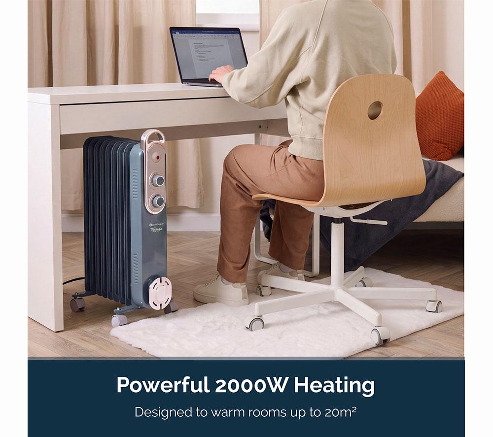 REDIFFUSION Rediffusion Vintage REDB14KBLEE Portable Oil-Filled Radiator - Blue image number 10 of 12