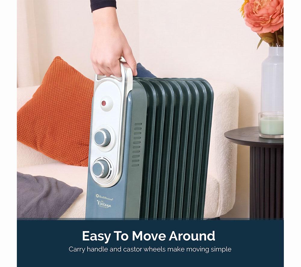 REDIFFUSION Rediffusion Vintage REDB14KBLEE Portable Oil-Filled Radiator - Blue image number 11 of 12